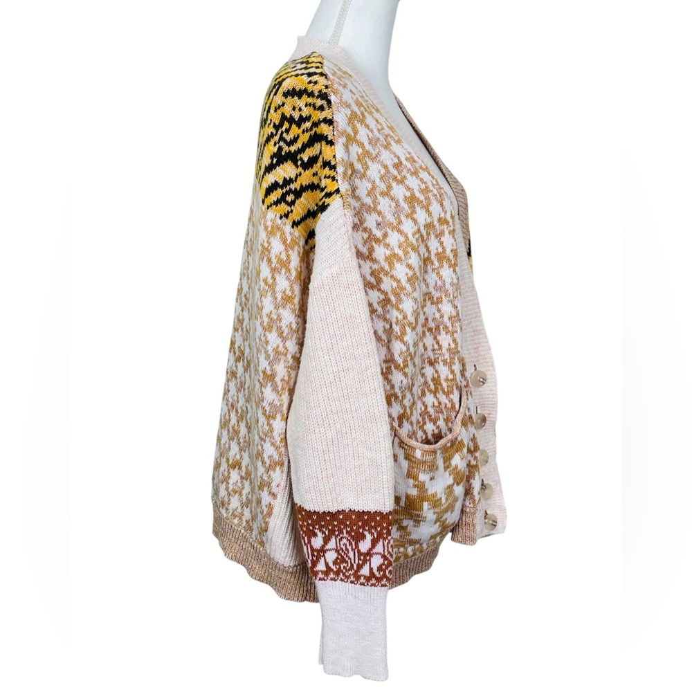 Pilcro by Anthropologie Mash-Up Tiger Cardigan Sweater Size XLarge - Picture 9 of 14